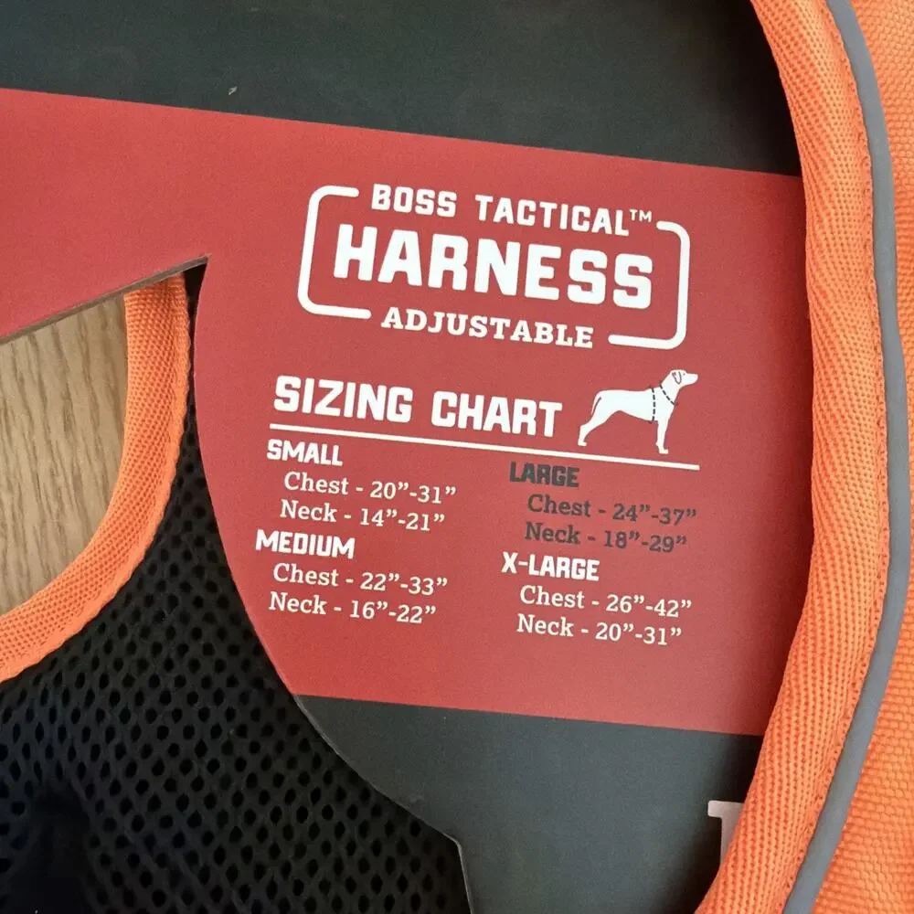 Boss Dog Harness With Boss Clips, Hunter Orange - large